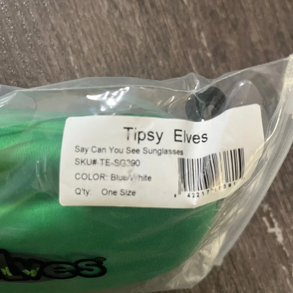 Tipsy‎ Elves USA Flag Stars Sunglasses Sky Can You See USA UV400 Protection